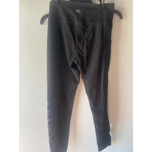 Calvin Klein Pro Performace Black Leggings Women Size Small Logo Exercise Hike - Picture 2 of 7